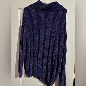 Zenana Outfitters Oversized Rich Purple Wide Turtleneck Sweater